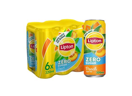 Lipton Zero Sugar Peach Iced Tea Pack of 6
